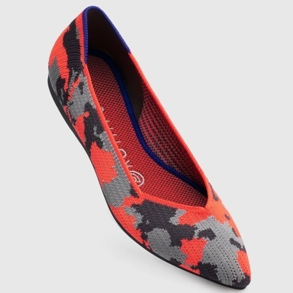 * RARE + Rothy's Neon Camo Pointed Flats Sz 6.5